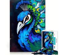 Puzzle de 1000 pièces Portrait de Paon pour Adultes, Jeu cérébral Relaxant, Bords tranchants, Cadeau de qualité supérieure (38x52cm)