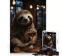 Puzzle de 1000 pièces Portrait de Paresseux dans Le vin pour Adolescents, idéal pour la réflexion, l'entraînement et la Pleine Conscience, avec des Bords Nets Cadeau de Saison (38x26cm)