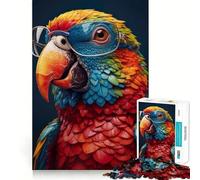 Puzzle de 1000 pièces Portrait de Perroquet à Lunettes pour Adultes, Jeu de logique, Divertissement et détente, pour Les vœux du Père Noël (38x26cm)