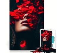 Puzzle de 1000 pièces Portrait de pétales de Rose pour Adolescents améliore la mémoire, détente et Finitions impeccables Cadeau élégant (50x75cm)