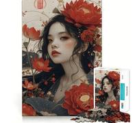 Puzzle de 1000 pièces Portrait de pétales pour Adolescents, améliore la mémoire, détend l'esprit, Cadeau créatif aux Bords Nets (38x26cm)