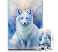 Puzzle de 1000 pièces - Portrait de Renard Arctique à l'aquarelle - Un Moyen Relaxant d'occuper Son Temps Libre - Découpe précise et régulière - Dimensions 50x75cm