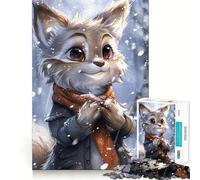Puzzle de 1000 pièces Portrait de Renard d'hiver »,Jeu de réflexion Stimulant,découpe Experte,Artisanat Fascinant pour Les Moments de détente (38x26cm)