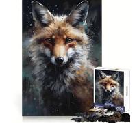 Puzzle de 1000 pièces Portrait de Renard Peint à l'huile pour Adolescents, Stimulant la mémoire, Jeu apaisant, Bords tendus, Cadeau de qualité supérieure (38x52cm)