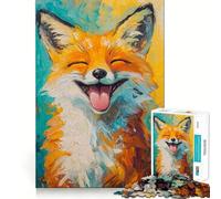 Puzzle de 1000 pièces Portrait de Renard Souriant pour Adultes, Jeu de logique, Jeu d'intérieur, découpe de précision, Cadeau précieux 38x26cm