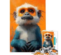 Puzzle de 1000 pièces « Portrait de Singe Curieux » Défi éducatif Jeu Familial Stimulant Convient aux Personnes de 14 Ans et Plus (38x26cm)