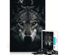 Puzzle de 1000 pièces Portrait de Visage de Loup Jeu de réflexion et d'exercice Emboîtement précis sans espaces Défi cérébral interactif pour la Maison (50x75cm)
