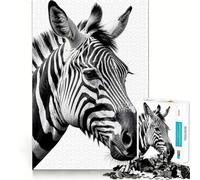 Puzzle de 1000 pièces Portrait de zèbre pour Adolescents,Jeu de mémoire et de Concentration,qualité Professionnelle,activité de Groupe relaxante en intérieur (38x52cm)