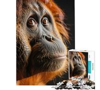 Puzzle de 1000 pièces Portrait d'orang-outan Activités Amusantes à la Maison Défi Difficile Jouet Anti-Stress pour Les 14 Ans et Plus (38x26cm)