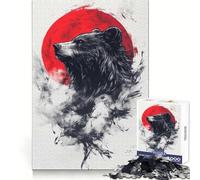 Puzzle de 1000 pièces Portrait d'ours tatoué pour Adolescents, idéal pour stimuler la mémoire, à Assembler à la Maison, Cadeau Parfait 50x75cm