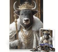 Puzzle de 1000 pièces Portrait du Roi Taureau pour Adultes Un Cadeau Original et significatif,idéal pour se détendre et se divertir (50x75cm)