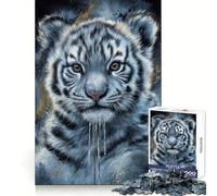 Puzzle de 1000 pièces Portrait d'un bébé Tigre Blanc pour Adolescents, idéal pour stimuler la mémoire, se détendre et s'offrir Un Cadeau de Noël Confortable et sans Couture (38x26cm)