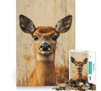 Puzzle de 1000 pièces Portrait d'un cerf pour Adultes, Jouet Intelligent et Amusant, Bords Lisses, pour Les fêtes (50x75cm)