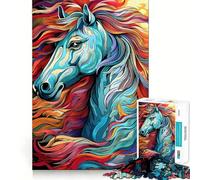Puzzle de 1000 pièces Portrait d'un Cheval pour Adultes Renforce la mémoire Loisirs Amusant Qualité supérieure Cadeau élégant (50x75cm)