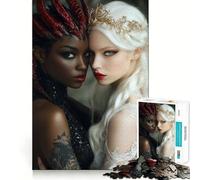Puzzle de 1000 pièces Portraits d'anges et de démons pour Adultes,Jeu de Concentration mentale,découpe Laser de qualité supérieure,activité familiale Amusante en soirée (38x52cm)