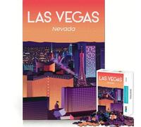 Puzzle de 1000 pièces Poster de Voyage Las Vegas Jeu d'assemblage Facile Cadeau Intelligent et ludique Décoration de Noël (38x26cm)