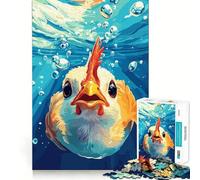 Puzzle de 1000 pièces Poule sous-Marine pour Adultes Jeu de réflexion,découpe Laser pour Un Assemblage Parfait,activité enrichissante pour Les Jours de Pluie (38x52cm)