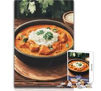 Puzzle de 1000 pièces Poulet Tikka Masala et Riz pour Adolescents:Un Jeu éducatif pour développer la motricité Fine et Offrir en Cadeau Dimensions:50x75cm