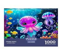 Puzzle de 1000 pièces « Poulpe », Un Jeu Familial Amusant et Stimulant - Poulpe et méduse Mignons, idéal pour Les Adultes et Les Enfants - Idée Cadeau Parfaite - 52 x 38 cm - 1000 pièces