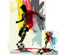 Puzzle de 1000 pièces pour adolescent Silhouette d'un footballeur belge Traitement précis des bords Résolution de problèmes Plaisir Jeu confortable Décoration de Noël (50 x 75 cm)