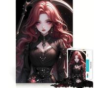 Puzzle de 1000 pièces pour adolescentes, belle fille anime, coupe lisse, jeu de réflexion, cadeau de détente, période de Noël, art de loisirs (50 x 75 cm)