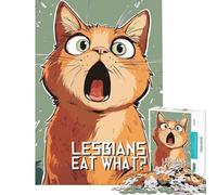 Puzzle de 1000 pièces pour Adolescentes Lesbiennes Jeu de réflexion « Eat What CatShock pour Les Femmes (Taille 38x26cm)