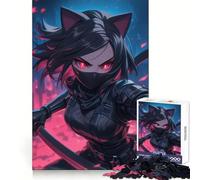 Puzzle de 1000 pièces pour Adolescentes Ninja à Oreilles de Chat,idéal pour l'entraînement Intelligent,Les Loisirs et l'évasion Découpe Impeccable Cadeau de Noël Artistique (50x75cm)