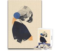 Puzzle de 1000 pièces pour Adolescentes, représentant Une Femme entourée d'un Cercle Bleu Un Jeu de Puzzle Unique et Stimulant, idéal comme Cadeau Artistique Dimensions:38x52cm.