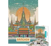 Puzzle de 1000 pièces pour Adolescents à Bangkok Jeu éducatif défi Jouet Relaxant Anti-Stress œuvre d'art Cadeau (Taille 38x26cm)