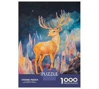 Puzzle De 1000 Pièces pour Adolescents A Golden Deer Stands on Puzzles pour Adultes, Jeux De Détente, Assemblage De Motifs, Activités Amusantes À La Maison, 38x26cm/1000pcs