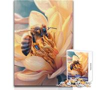 Puzzle de 1000 pièces pour Adolescents : Abeilles se posent sur Une Fleur Jeu éducatif Familial, défi Difficile, Cadeau d'anniversaire Dimensions : 38x52cm