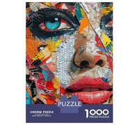 Puzzle De 1000 Pièces pour Adolescents Abstract Collage Art Print Puzzles pour Adultes, Jeu De Réflexion, Cadeau D'assemblage De Motifs pour Les Amis Et La Famille 38x26cm/1000pcs