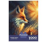 Puzzle De 1000 Pièces pour Adolescents Abstract Fox and Cub Puzzle pour Adultes Jeu Manuel pour Améliorer La Mémoire Cadeau d'anniversaire, Cadeaux, 70x50cm/1000pcs