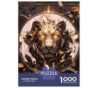 Puzzle De 1000 Pièces pour Adolescents Abstract Lion with Golden Eyes Puzzle pour Adultes, Jouet, Décoration Murale, pour S'amuser en Famille, Jeu Stimulant, Cadeaux 52x38cm/1000pcs