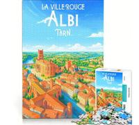 Puzzle de 1000 pièces pour Adolescents, Affiche Albi, Jeu éducatif, décoration Murale, Cadeaux Uniques pour Anniversaires et Noël 38x26cm