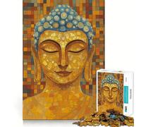 Puzzle de 1000 pièces pour Adolescents,Affiche Artistique en mosaïque de Bouddha,découpe Fine,Jeu Amusant pour se concentrer et se détendre,Cadeau de Noël Amusant (50x75cm)