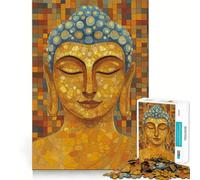 Puzzle de 1000 pièces pour Adolescents Affiche Artistique en mosaïque de Bouddha Découpe précise Jeu Amusant et Relaxant Cadeau d'anniversaire Original (38x26cm)