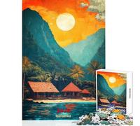 Puzzle de 1000 pièces pour Adolescents Affiche Artistique Java Jeu éducatif Convient aux Couples décoration intérieure Jouet Cadeau pour Les Amis et la Famille (38x26cm)