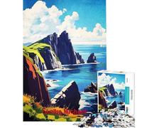 Puzzle de 1000 pièces pour Adolescents Affiche Artistique Skellig Michael Jeu de réflexion Difficile et Stimulant à compléter (Dimensions 50x75cm)