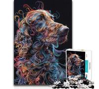 Puzzle de 1000 pièces pour Adolescents : Affiche Chien Fractal - Course de Vitesse Manuelle - Jeu Impossible pour Les 14 Ans et Plus - Dimensions : 38x26cm