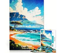Puzzle de 1000 pièces pour Adolescents Affiche côtière du Cap,Afrique du Sud Jeu,réflexion,Amusement,Loisirs,décoration de Noël (38x26cm)