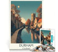 Puzzle de 1000 pièces pour Adolescents, Affiche de la cathédrale de Durham, Jeu à Monter soi-même, activité Parent-Enfant, Cadeau Original pour Un Anniversaire ou Noël 38x26cm