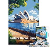 Puzzle de 1000 pièces pour Adolescents Affiche de l'Opéra de Sydney Jeux et Puzzles relaxants pour Adolescents Décoration Parfaite Activités Amusantes à la Maison (Dimensions 38x26cm)
