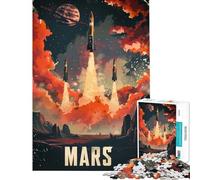 Puzzle de 1000 pièces pour Adolescents Affiche de Mission sur Mars Jeux de société pour Adolescents et familles Améliore la mémoire Cadeau Stimulant (Dimensions 38x52cm)