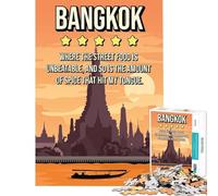 Puzzle de 1000 pièces pour Adolescents Affiche de Street Food de Bangkok Jeu Manuel éducatif et Stimulant Cadeau pour Femmes et Hommes décoration intérieure (Taille 38x26cm)