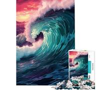 Puzzle de 1000 pièces pour Adolescents Affiche de Vagues déferlantes Jeu éducatif pour améliorer la mémoire Cadeau d'anniversaire (Dimensions 50x75cm)