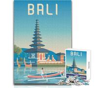 Puzzle de 1000 pièces pour Adolescents - Affiche de Voyage à Bali - Jeu Stimulant et éducatif Anti-Stress - Dimensions : 50x75cm