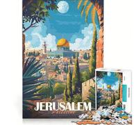 Puzzle de 1000 pièces pour Adolescents Affiche de Voyage à Jérusalem Jeu éducatif Difficile Collection d'artistes Beaux-Arts 38x26cm