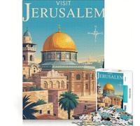 Puzzle de 1000 pièces pour Adolescents Affiche de Voyage à Jérusalem Jeu éducatif et Stimulant Idéal comme Cadeau 50x75cm