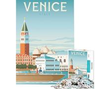 Puzzle de 1000 pièces pour Adolescents Affiche de Voyage à Venise Jeu Amusant et addictif pour cultiver la Patience Cadeau d'anniversaire pour Toute la Famille (Dimensions 75x50cm)